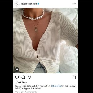 Lovers + Friends, Nancy Mini Cardigan in IVORY